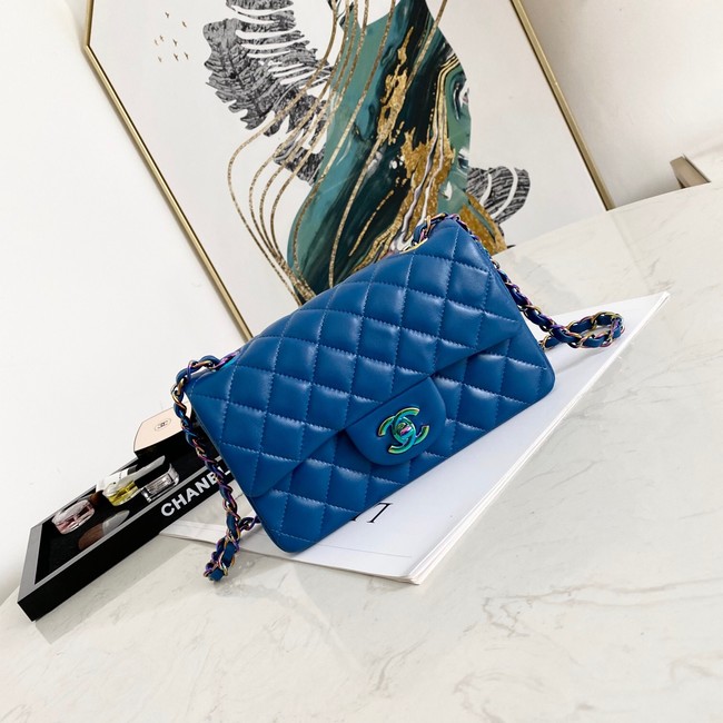 Chanel Flap Lambskin Shoulder Bag 1116 Electro optic blue