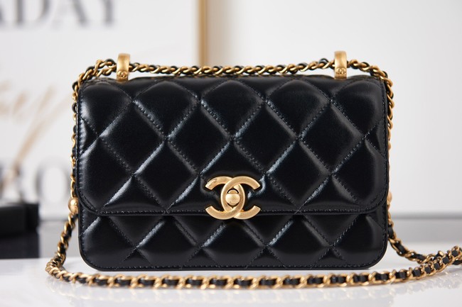 Chanel Flap Lambskin mini Shoulder Bag AS2615 black