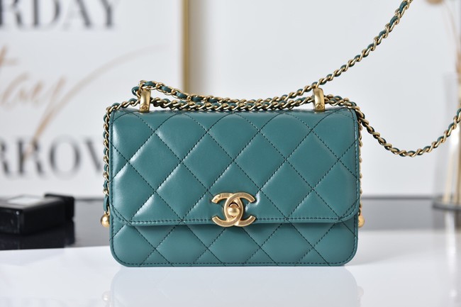 Chanel Flap Lambskin mini Shoulder Bag AS2615 green