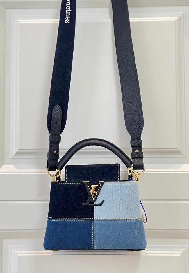 Louis Vuitton denim CAPUCINES MINI M59430 blue