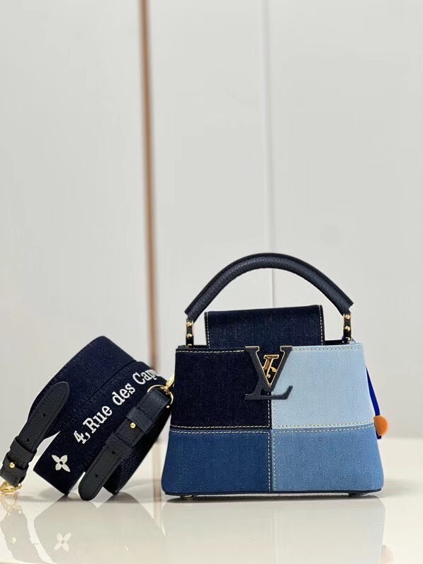 Louis Vuitton denim CAPUCINES MINI M59430 blue