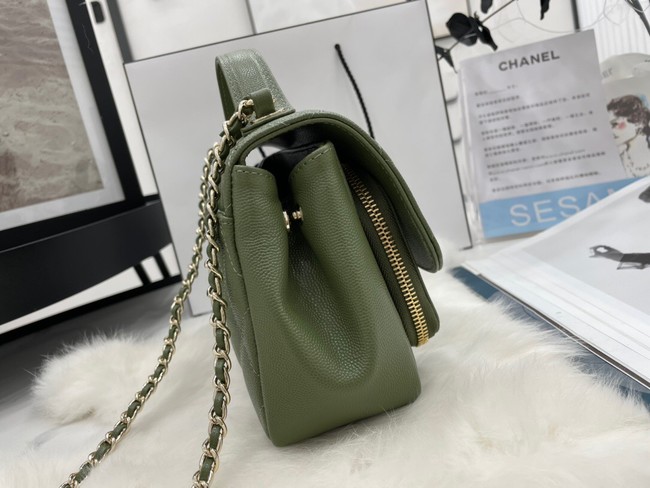 Chanel small flap bag Calfskin & Gold-Tone Metal A93749 green