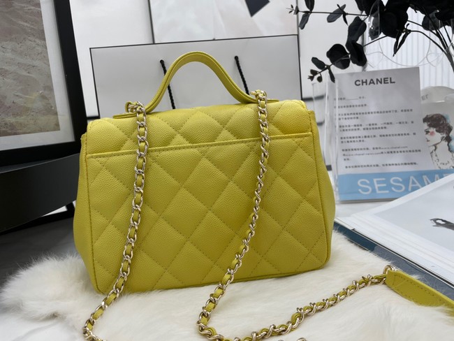 Chanel small flap bag Calfskin & Gold-Tone Metal A93749 lemon