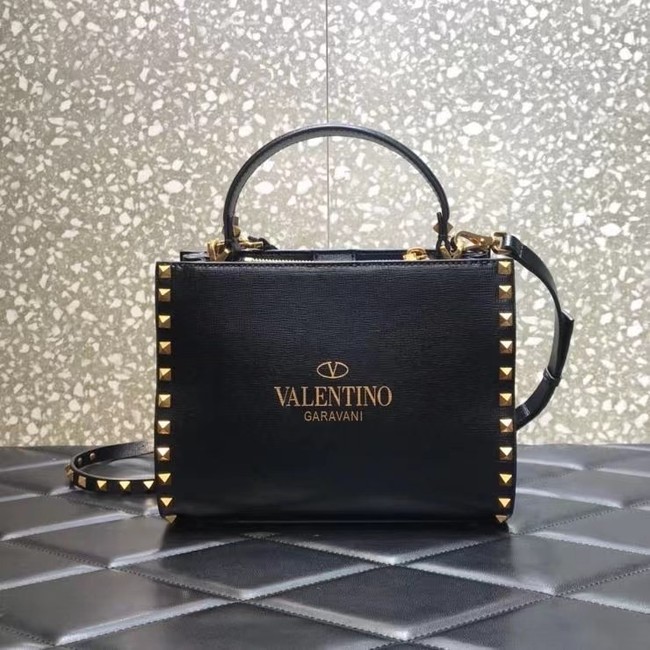 VALENTINO GARAVANI Rockstud Alcove Medium grain calf leather 2B0056 black