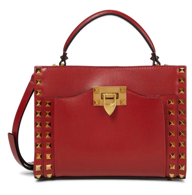 VALENTINO GARAVANI Rockstud Alcove Medium grain calf leather 2B0056 red