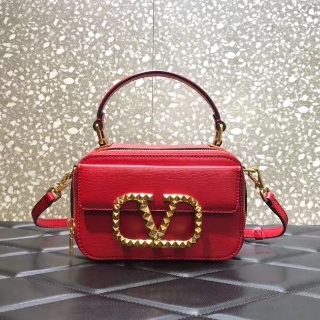 VALENTINO GARAVANI Rockstud Alcove small grain calf leather 2B0058 red