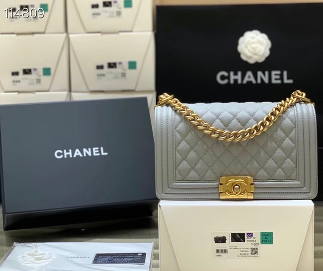 Boy chanel handbag A67086 light gray