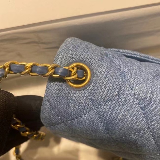 Chanel Flap denim Shoulder Bag AS1116 blue