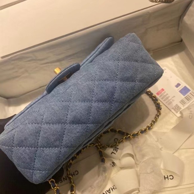 Chanel Flap denim Shoulder Bag AS1116 blue