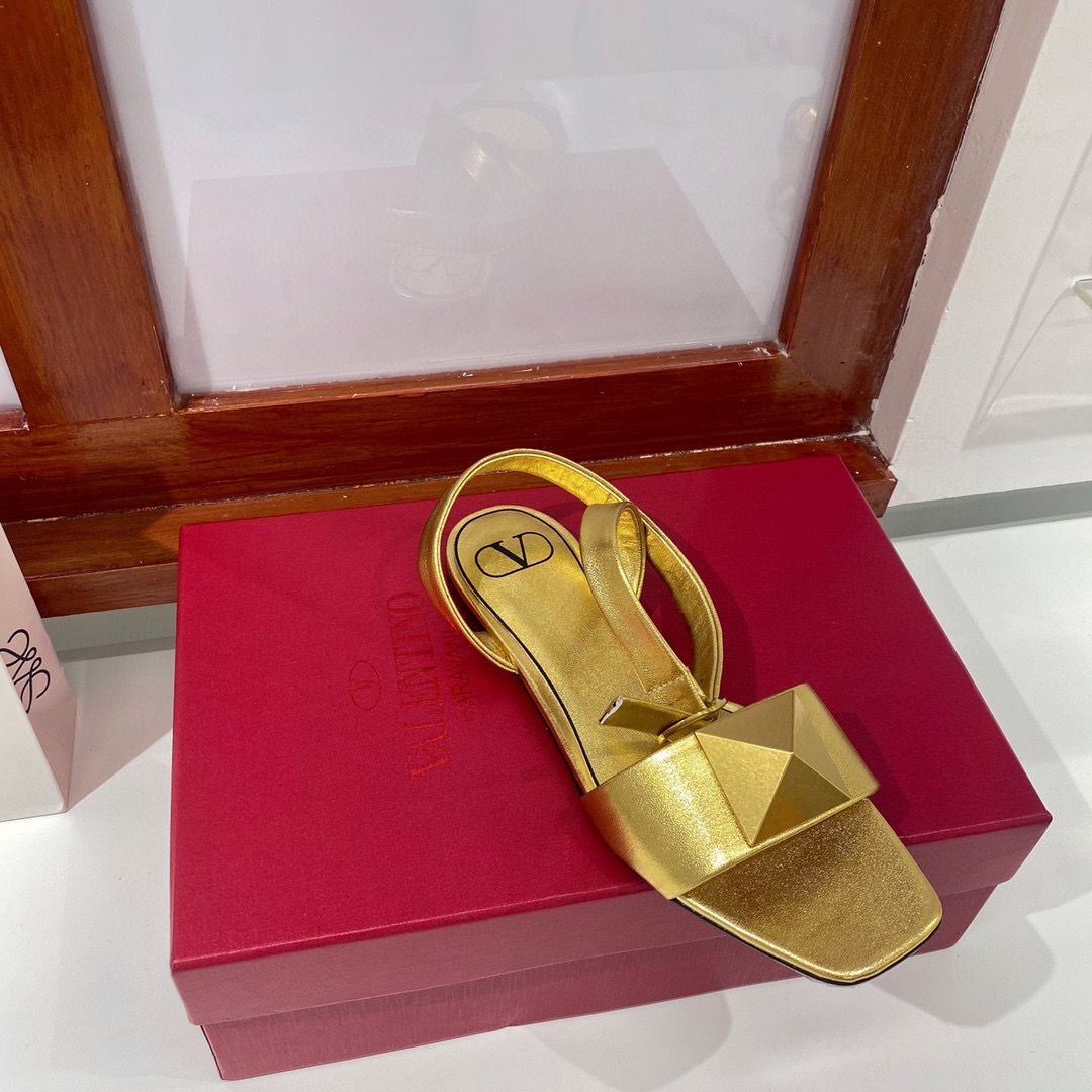 Valentino Flat Sandals Shoes W17319163 Gold