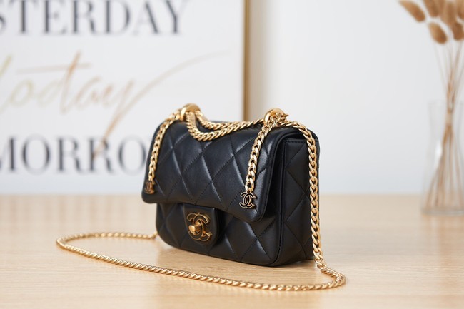 Chanel Flap Lambskin mini Shoulder Bag AS3113 black