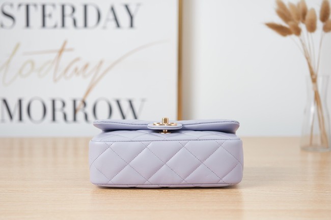 Chanel Flap Lambskin small Shoulder Bag AS3114 Lavender