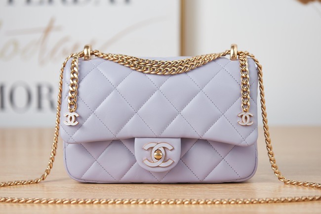 Chanel Flap Lambskin small Shoulder Bag AS3114 Lavender