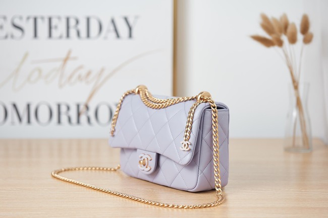 Chanel Flap Lambskin small Shoulder Bag AS3114 Lavender