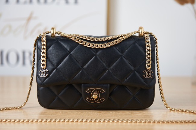 Chanel Flap Lambskin small Shoulder Bag AS3114 black