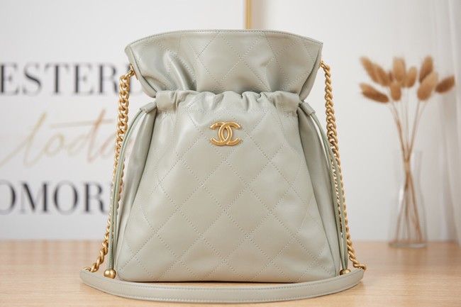 Chanel SMALL Lambskin Shoulder Bag AS2986 gray