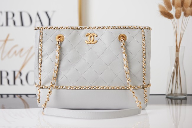 Chanel Sheepskin Shoulder Bags AS2761 light gray