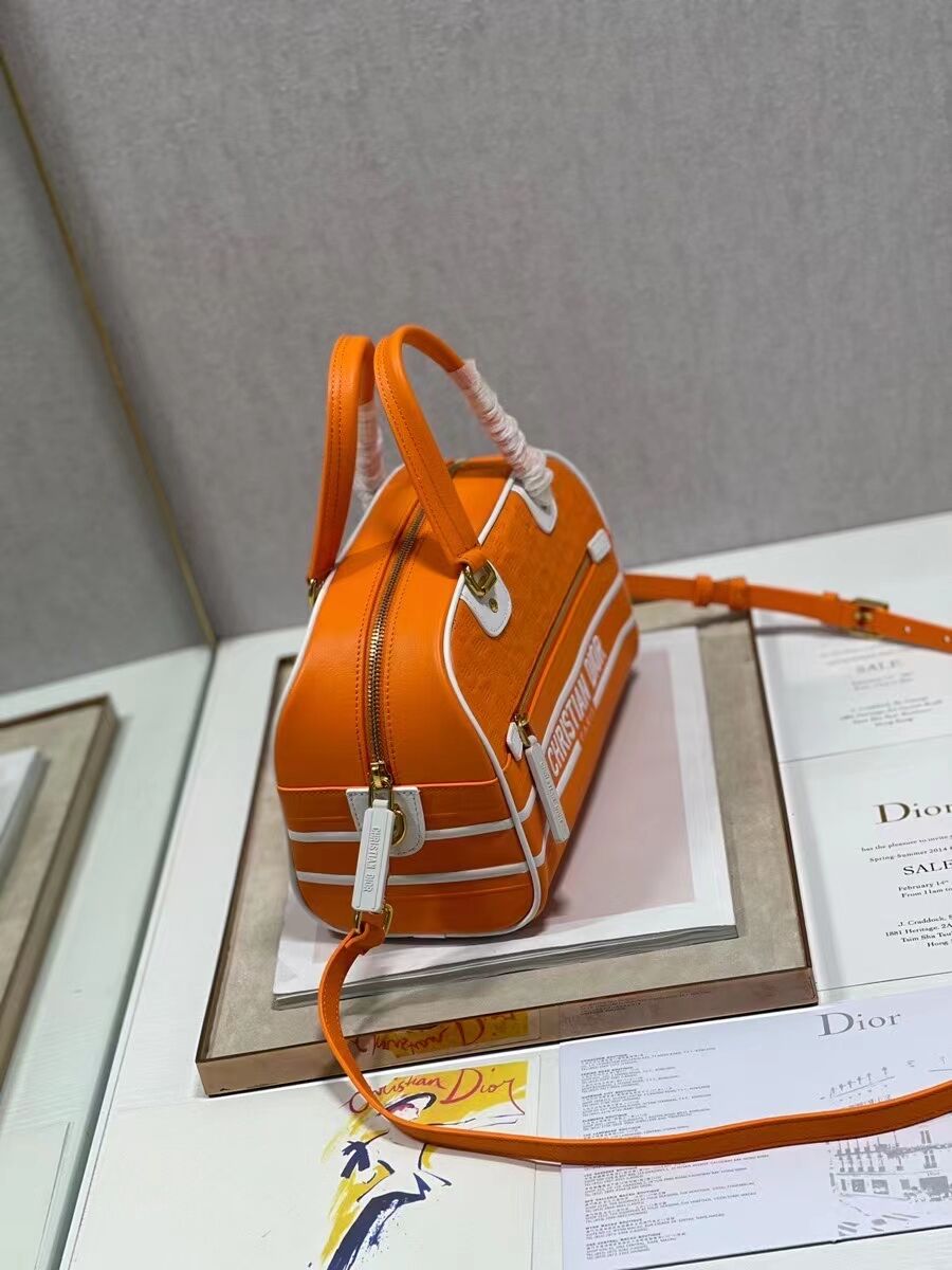 DIOR medium Embossing leather tote Bag A9200 orange