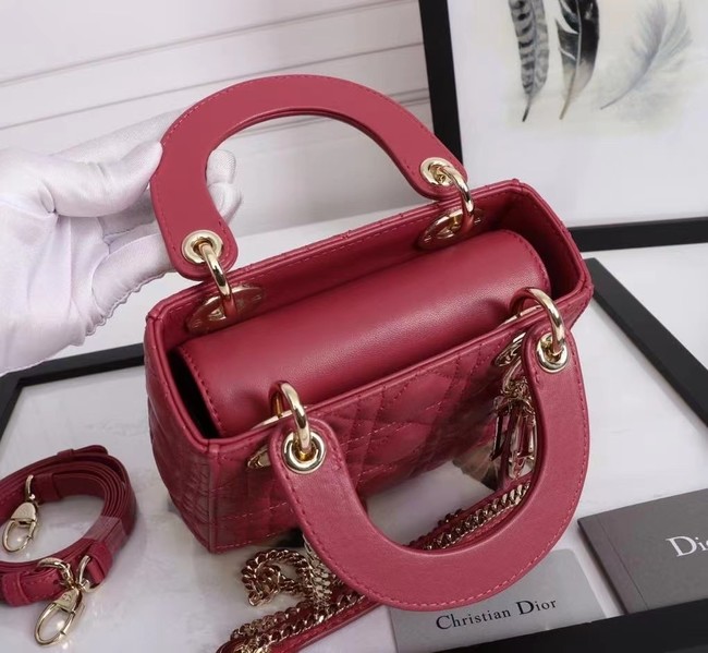 MINI LADY DIOR BAG Lambskin M0566OE red