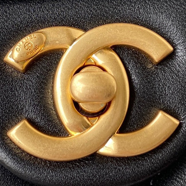 Chanel Lambskin Flap Shoulder Bag Original leather AS2855 black