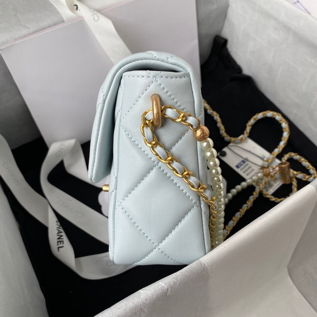 Chanel Lambskin Flap Shoulder Bag Original leather AS2855 light blue