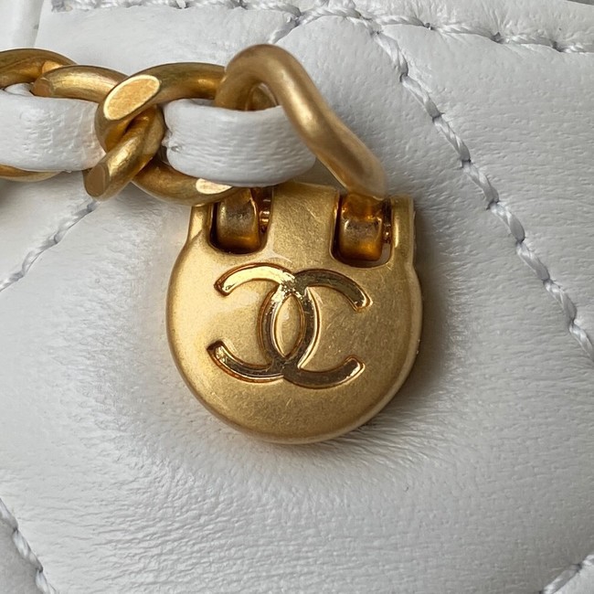 Chanel Lambskin Flap Shoulder Bag Original leather AS2855 white