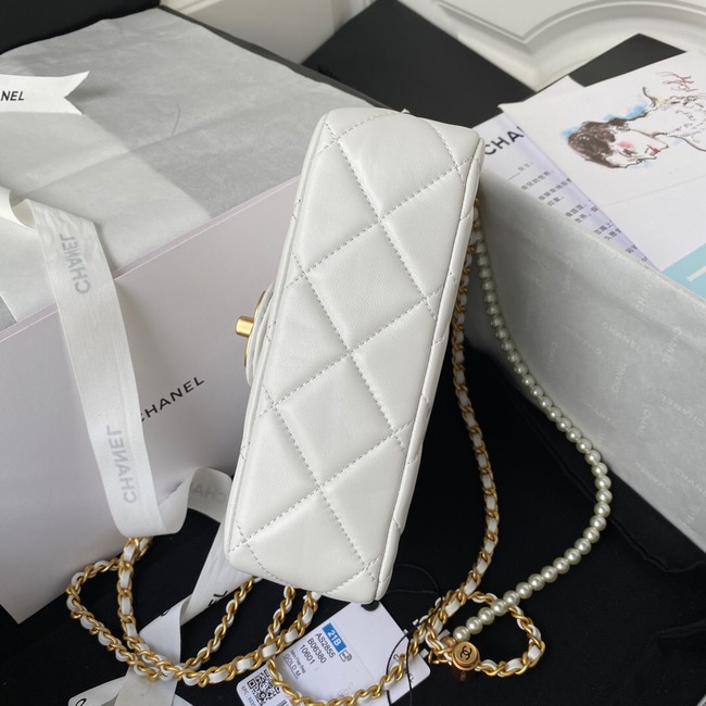 Chanel Lambskin Flap Shoulder Bag Original leather AS2855 white