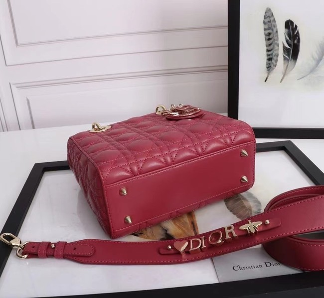 LADY DIOR MY ABCDIOR BAG Cannage Lambskin M0538E red