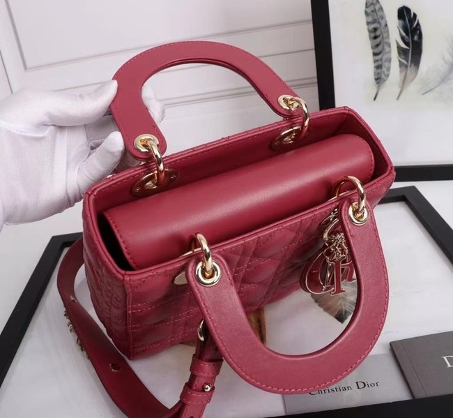 LADY DIOR MY ABCDIOR BAG Cannage Lambskin M0538E red