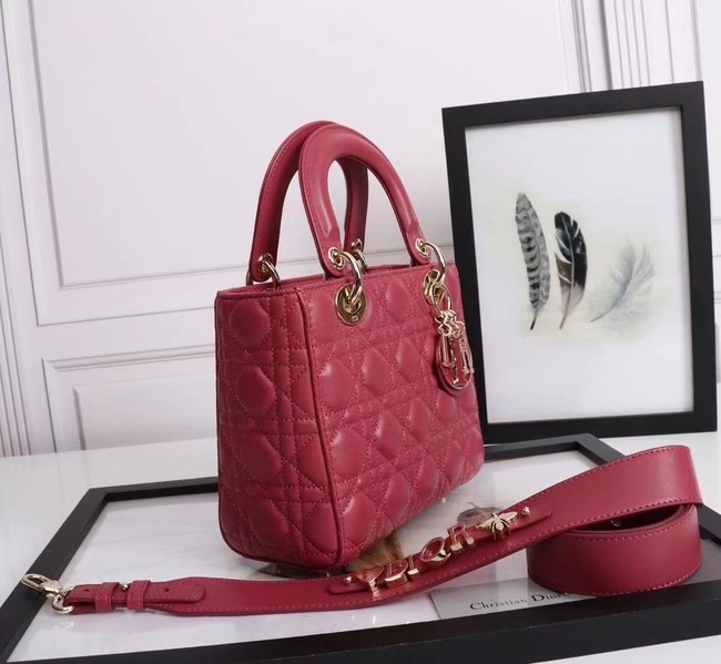 LADY DIOR MY ABCDIOR BAG Cannage Lambskin M0538E red