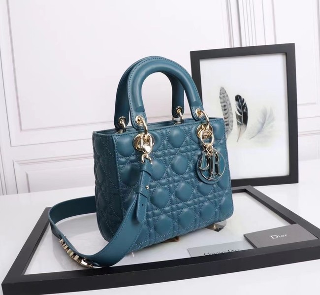 LADY DIOR MY ABCDIOR BAG Cannage Lambskin M0538O blue