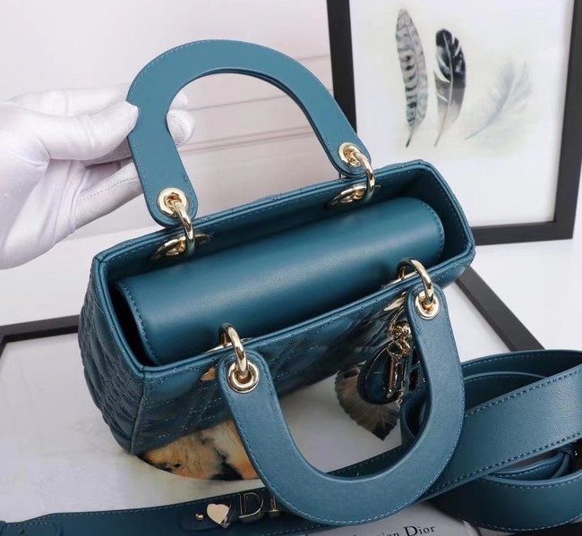 LADY DIOR MY ABCDIOR BAG Cannage Lambskin M0538O blue