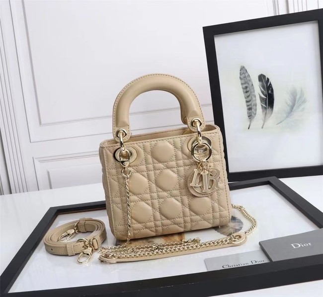 MINI LADY DIOR BAG Lambskin M0566OE Beige