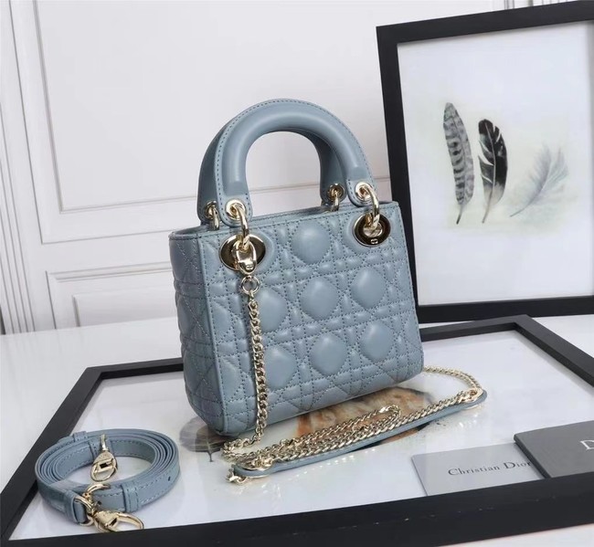 MINI LADY DIOR BAG Lambskin M0566OE light blue