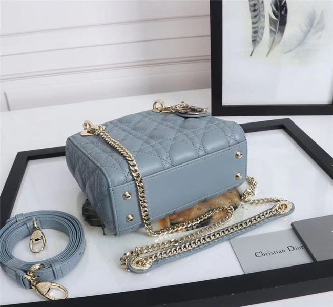 MINI LADY DIOR BAG Lambskin M0566OE light blue