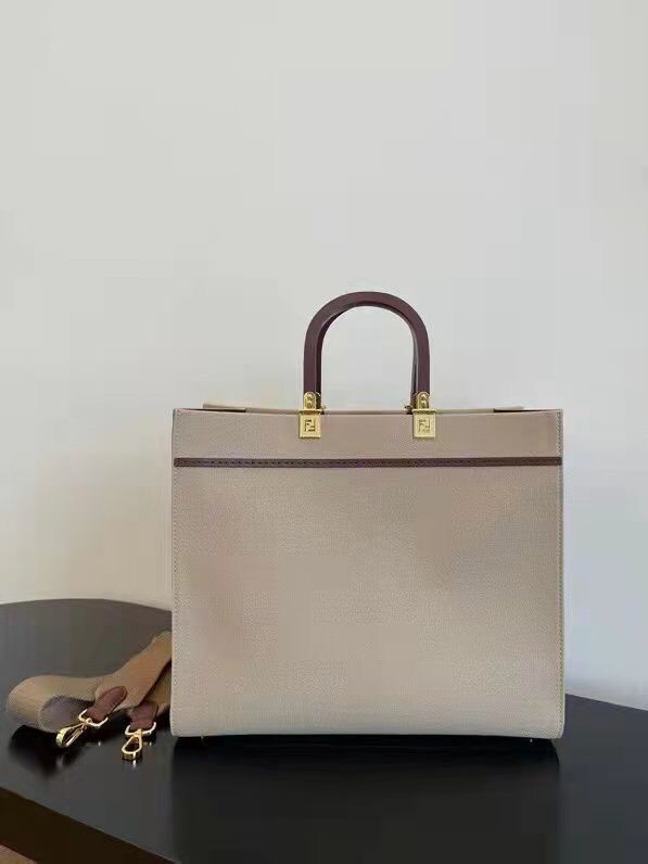 FENDI SUNSHINE Shopper Bag 8BH371 Light Gray