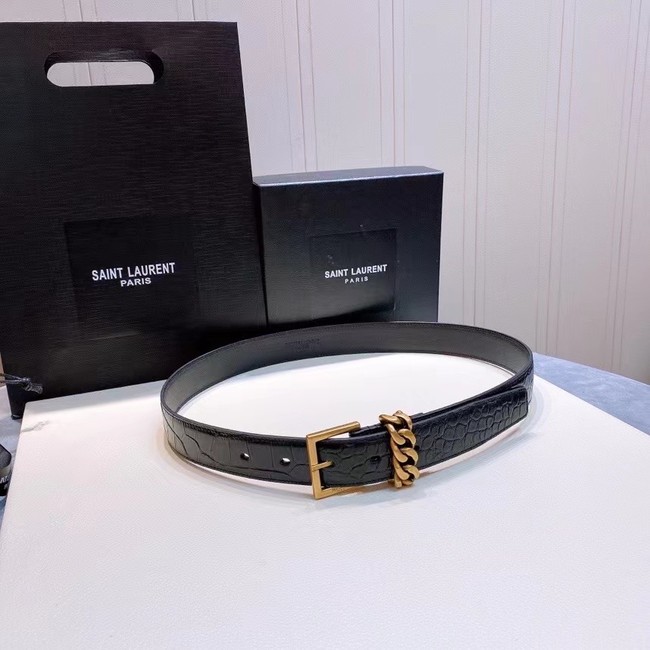 YSL Leather 30MM BELT 0235