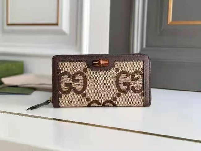 Gucci Diana jumbo GG zip around wallet 658634 BROWN