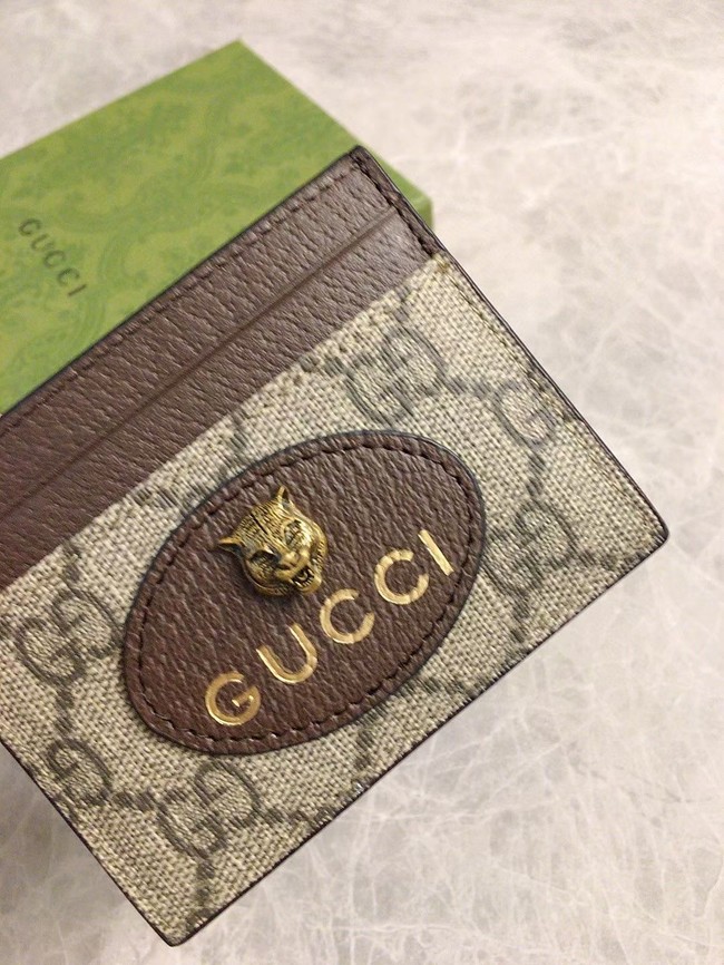 Gucci Neo Vintage GG Supreme card case 597557 Brown