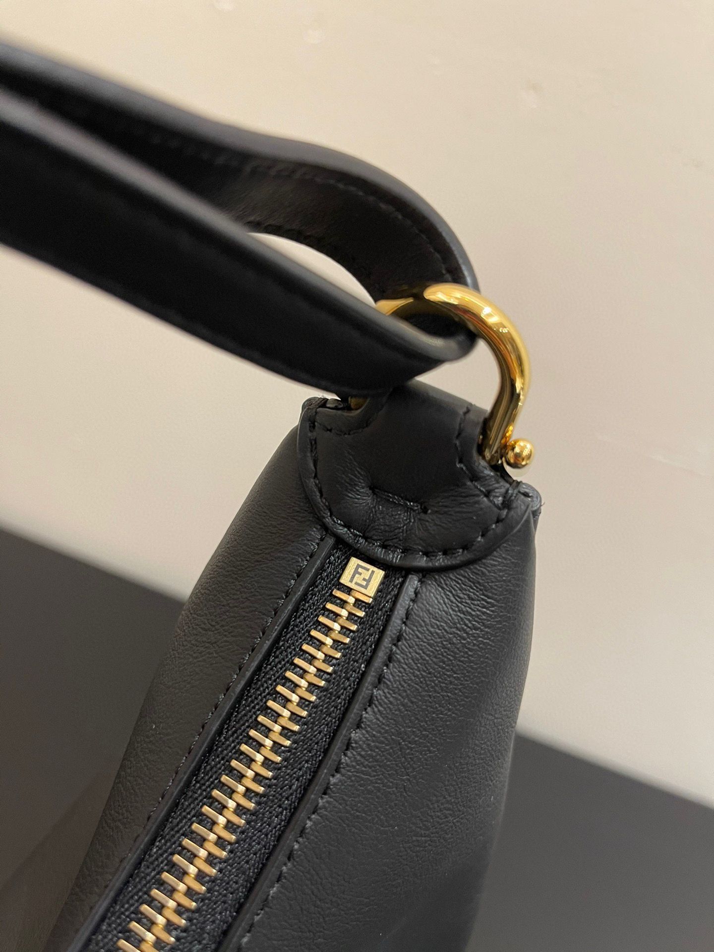 Fendi Praphy Original Leather Big Logo Bag F53988 Black