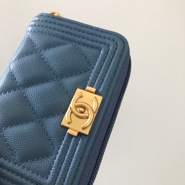 BOY CHANEL Coin Purse A80602 blue