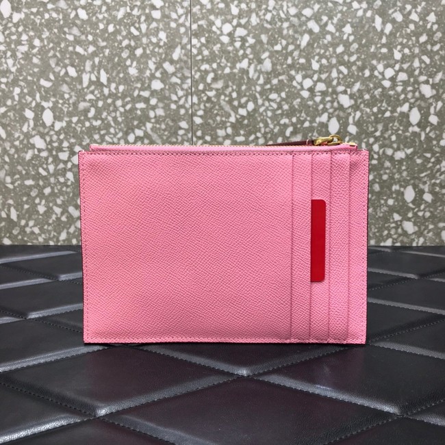 VALENTINO GARAVANI Stud Sign Grained Calfskin clutch bag 0620 pink