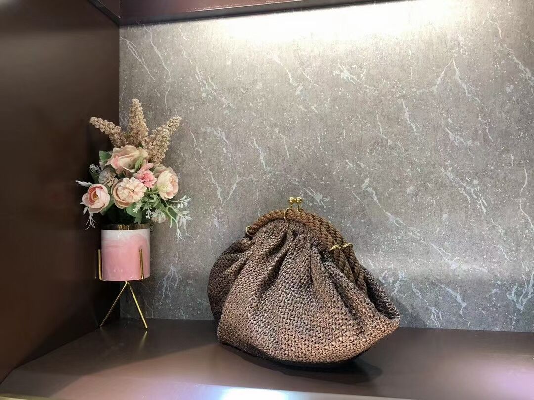 FENDI  raffia bag F7641 light brown