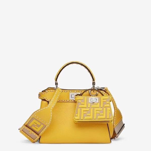 Fendi Peekaboo ISeeU Small leather bag F8636 yellow