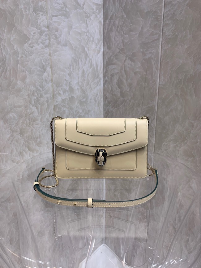 Bvlgari Serpenti Forever leather small crossbody bag 65106 cream