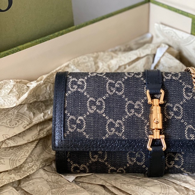 Gucci Jackie 1961 GG chain wallet 652681 blue