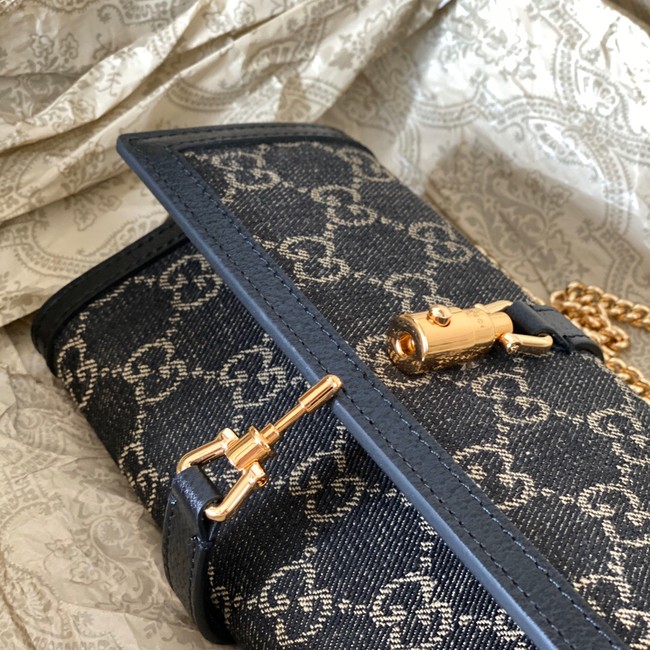 Gucci Jackie 1961 GG chain wallet 652681 blue