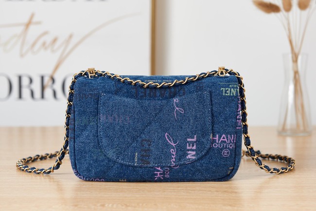 Chanel Flap denim Shoulder Bag AS3134 blue