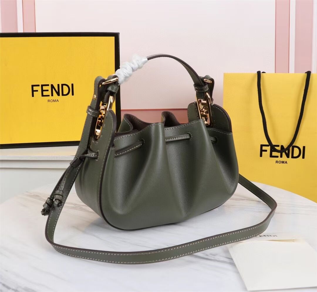 FENDI TOUCH leather bag 8BS059 blackish green