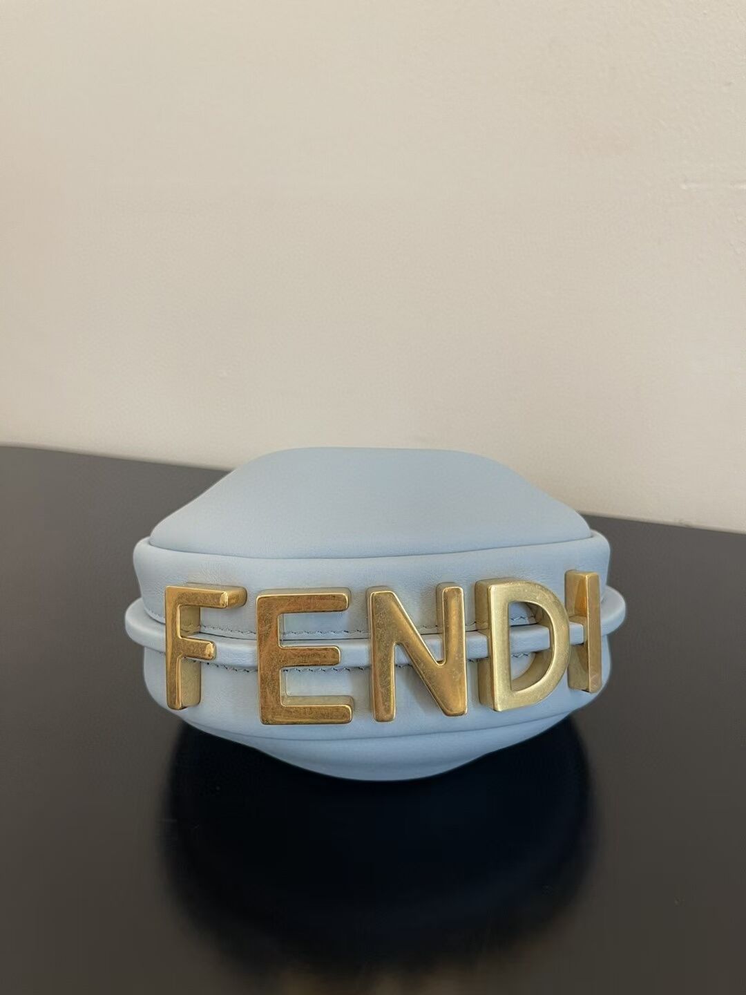 Fendi Nano Fendigraphy light blue leather charm 7AS089A